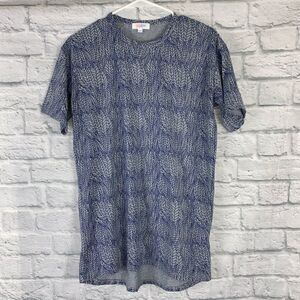 Lularoe Crewneck short sleeve print top blue sz XS Women